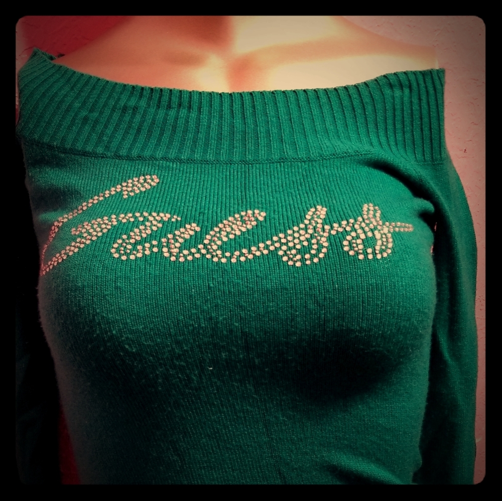 sweater by Guess shoulders off